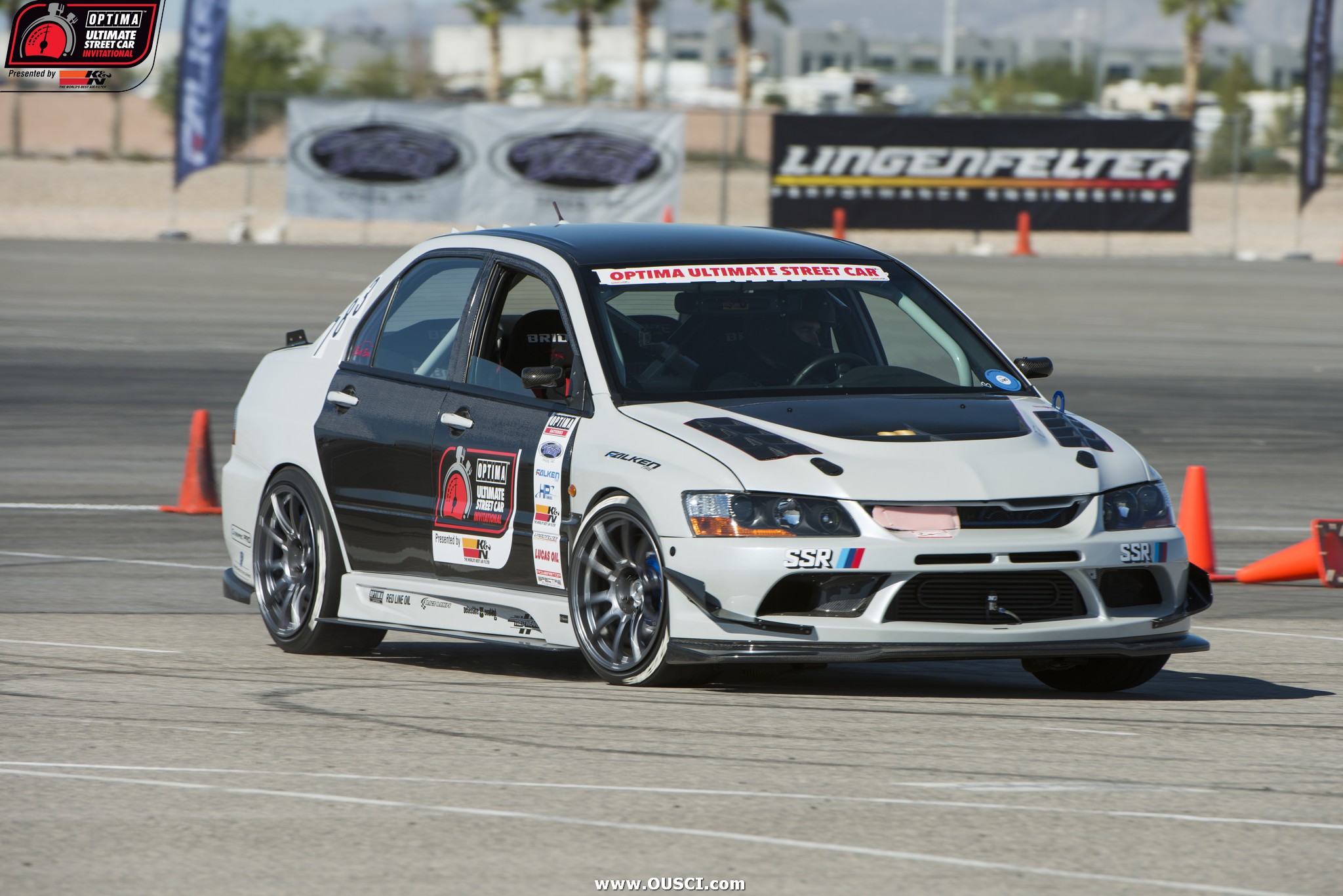 Rob Kothenbeutel driving a 2006 Mitsubishi Evo at the 2016 OUSCI